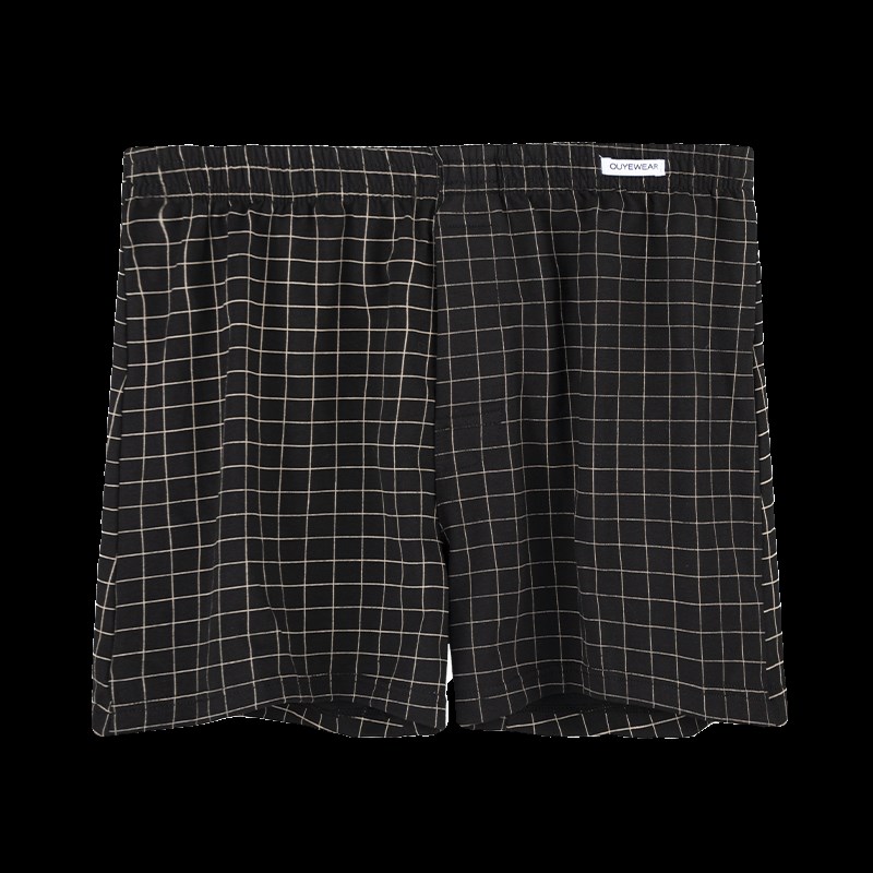 阿罗裤男纯棉男士内裤宽松2024新款大码居家大码三分裤格子平角裤