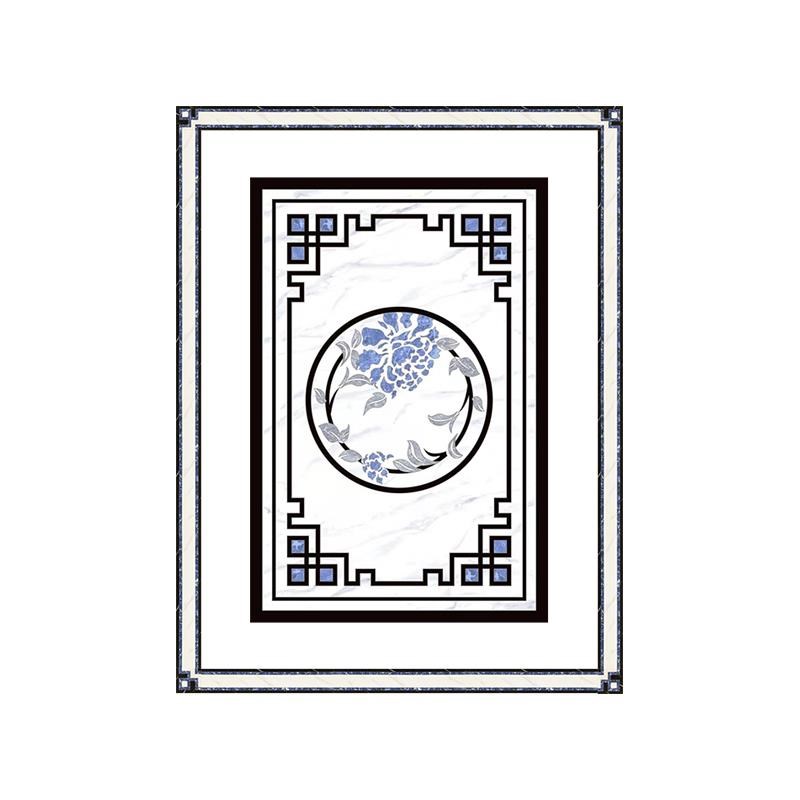 现代简约客厅拼花地砖800x800 新中式瓷砖仿水刀微晶石拼图地