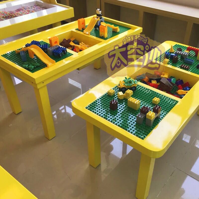 定制 平面卡槽款 积木桌 圆角 含底板 实木 玩具桌 体验桌1