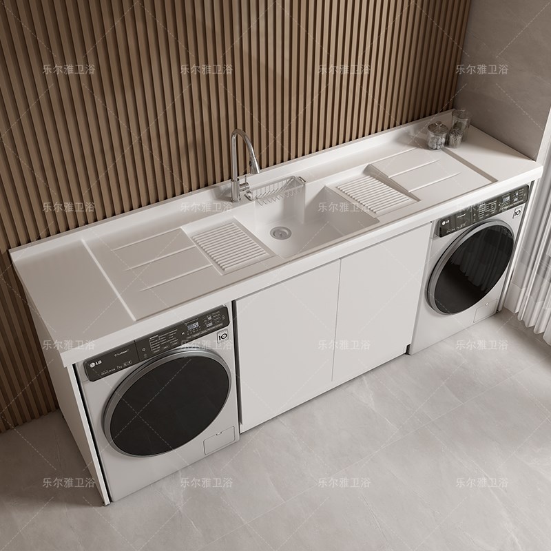 蜂窝铝双机位阳台洗衣机柜烘干 干机柜洗衣池洗手池收纳柜收纳柜