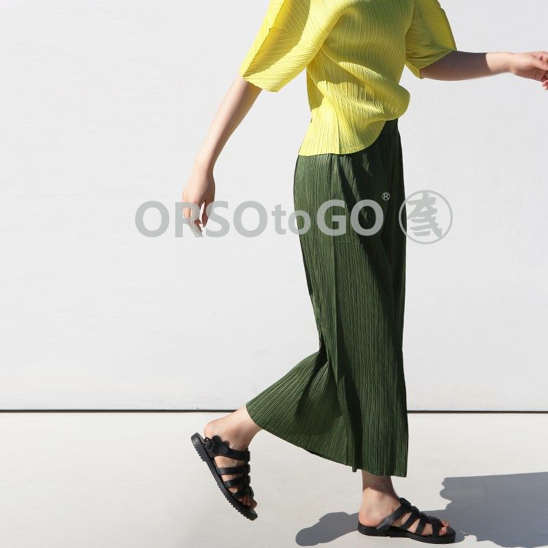 2025新款垂坠感褶皱休闲阔腿裤九分气质大码裙裤女宽松慵懒风高级