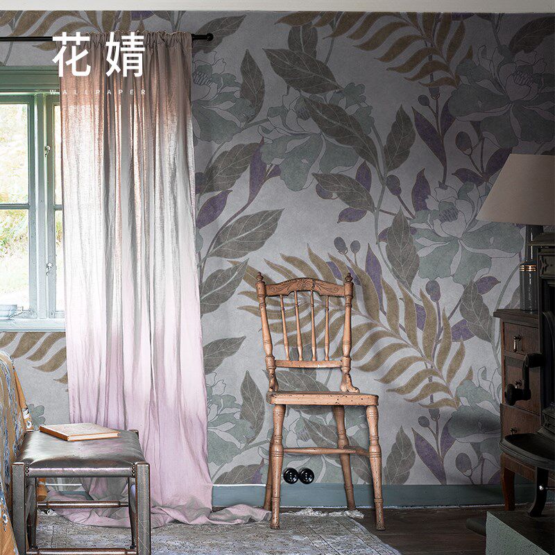 田园风花卉墙布客厅背景墙壁纸卧室温馨床头墙纸餐厅全屋定制壁画