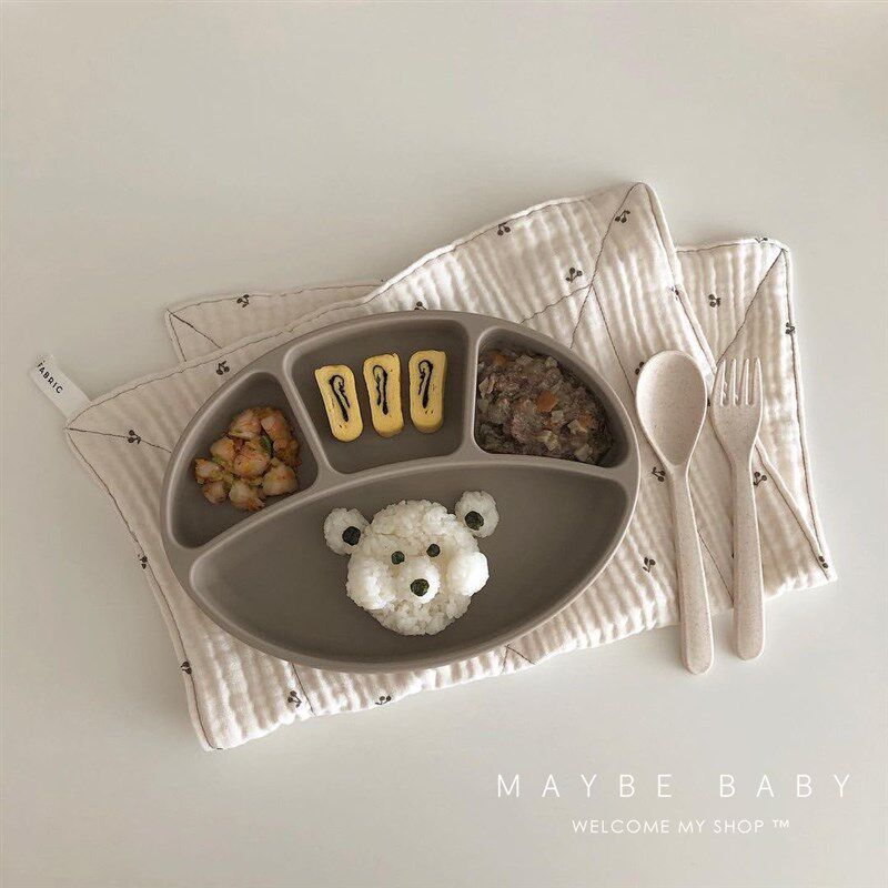 韩国ins儿童餐盘吸盘式硅胶婴儿辅食碗宝宝防摔分格卡通餐具套装,婴童用品,儿童餐具,淘宝优惠券,粉丝福利购,淘宝优惠卷