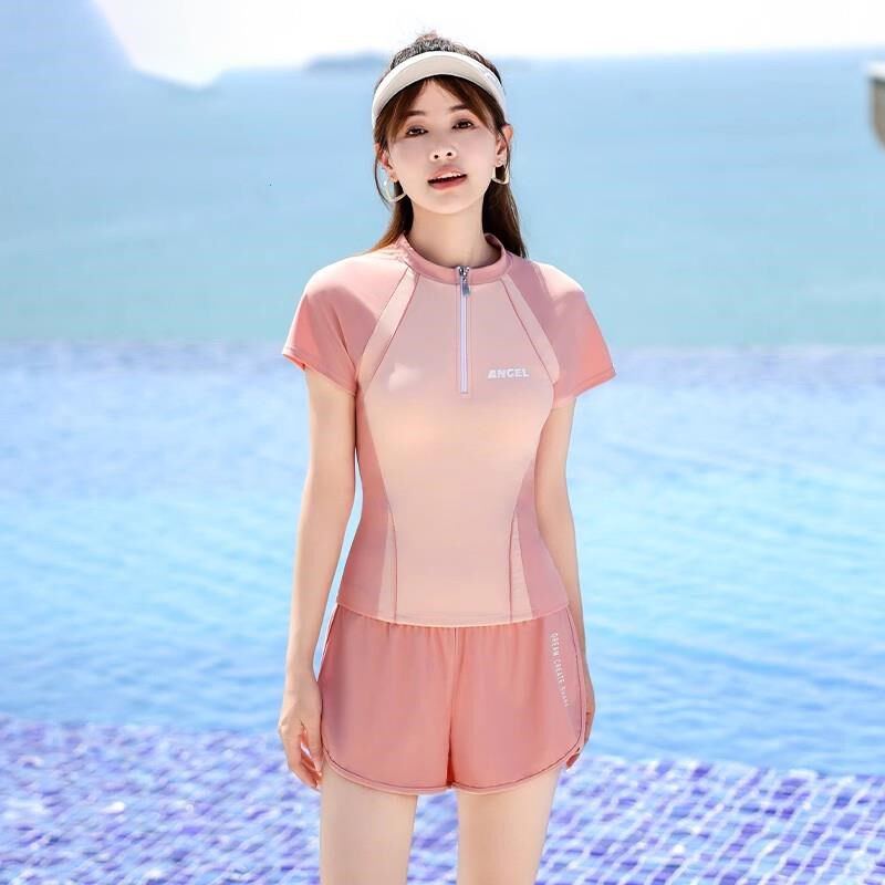 游泳衣女士成人带胸垫遮肚子大尺码两件式绝美保守套装高级感显瘦