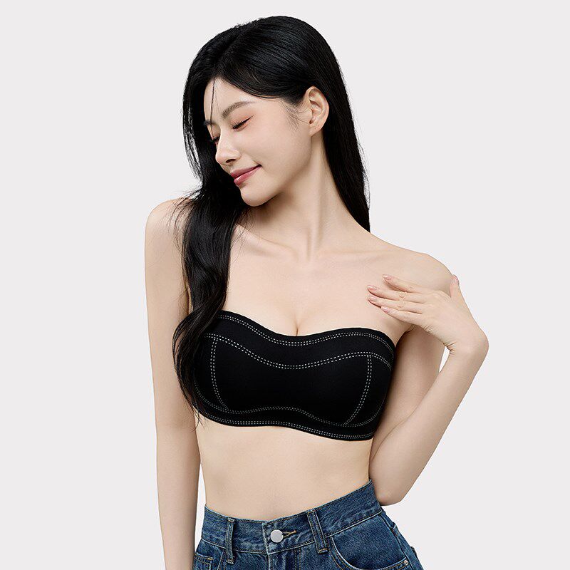 防走光抹胸内衣女透气防滑无肩带聚胸小胸隐形无痕美背裹胸文胸夏