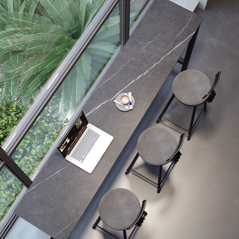 阳台吧台桌椅客厅靠墙桌子奶茶店高脚桌窗边酒吧长条岩板桌窄家用