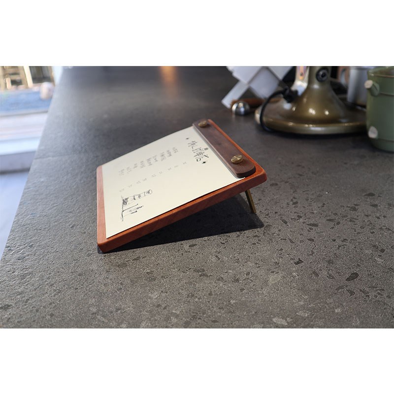 实木菜单夹咖啡馆吧台桌面展示牌A4横版桌牌台卡A5产品介绍展示牌