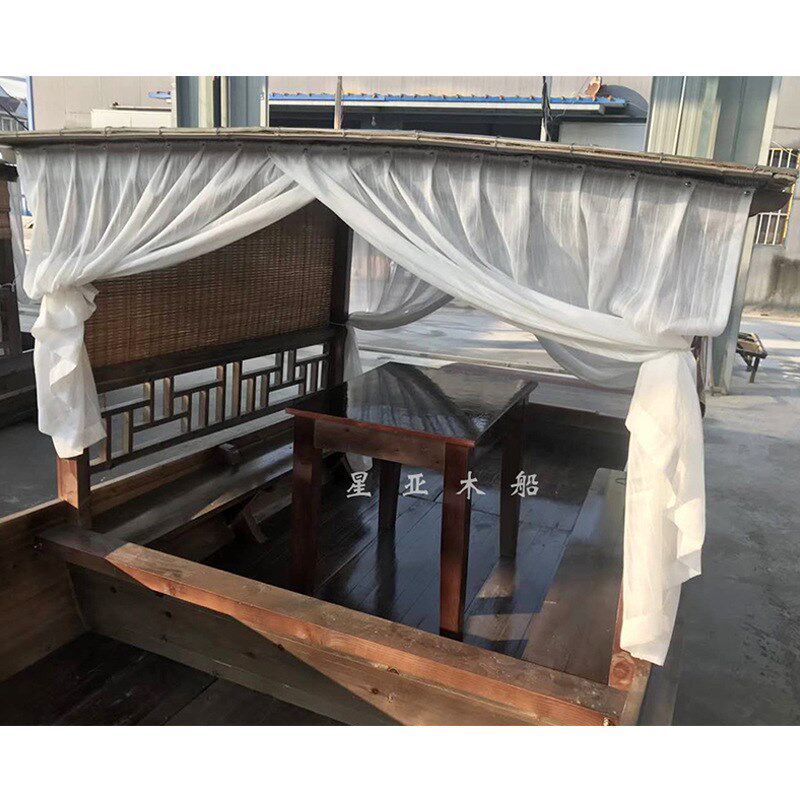 定制仿古木船餐饮船单蓬木船J 水上旅游餐饮木船