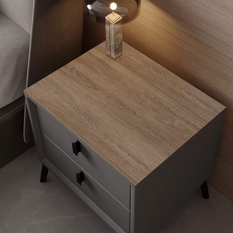 仿实木纹床头柜垫子盖布中美式原木防水防烫高级感桌垫防尘保护垫