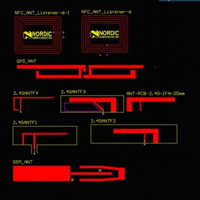 RF 2.4G  PCB射频 蓝牙 433 Wifi GPS GSM等天线PCB封装库