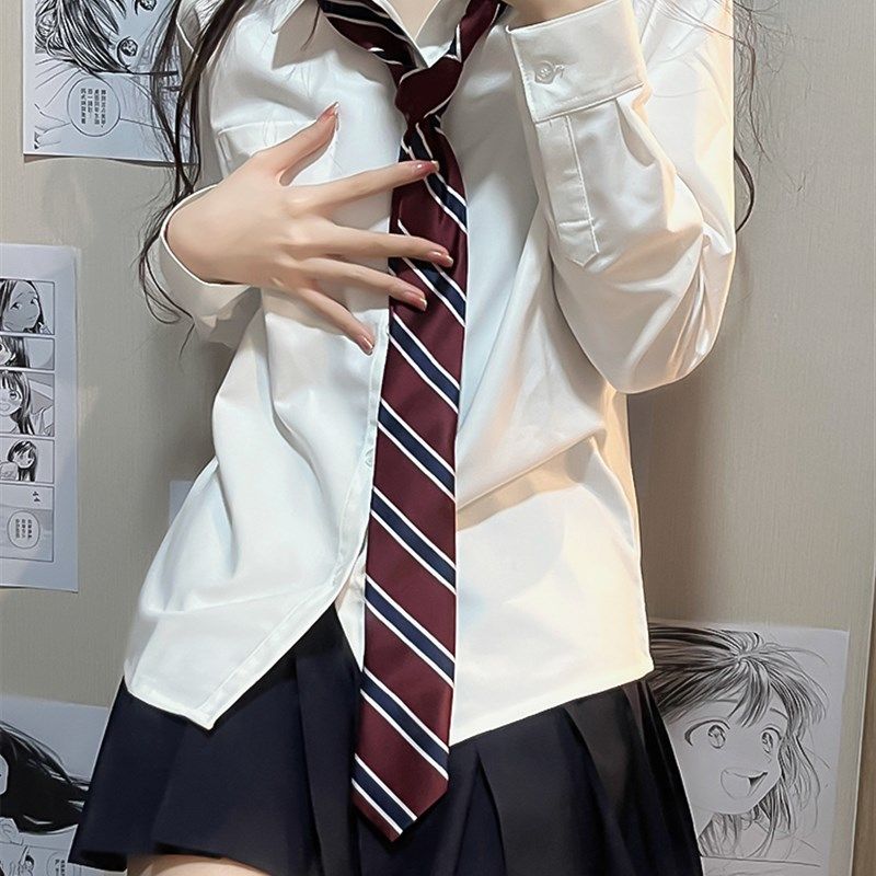 学院风基础款jk衬衫长袖秋冬大码胖mm外穿内搭抗皱白色显瘦衬衣女,女装/女士精品,衬衫,淘宝优惠券,粉丝福利购,淘宝优惠卷