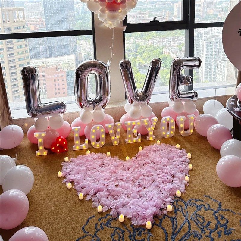 彷真花瓣摆件爱心电子蜡烛LED字母灯求婚生日氛围浪漫布置装饰品,节庆用品/礼品,花瓣/仿真花瓣,淘宝优惠券,粉丝福利购,淘宝优惠卷