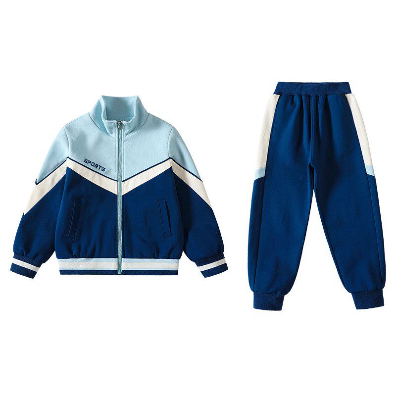 英伦风校服套装小学生春夏秋装三件套蓝色儿童运动班服幼儿园园服