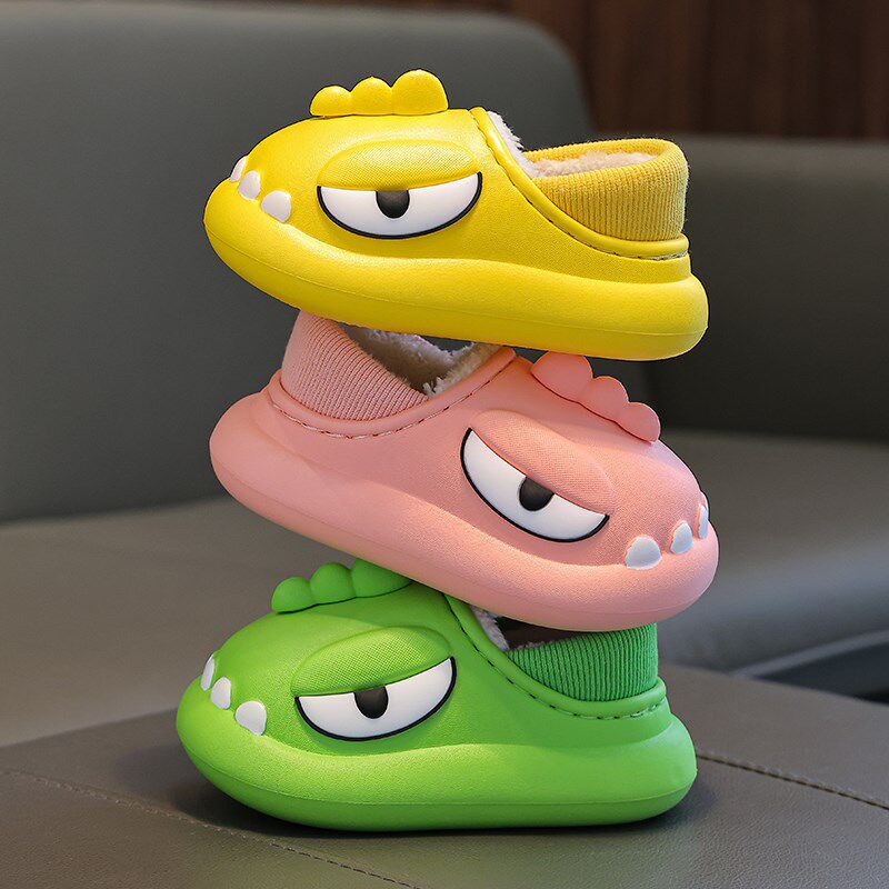 2025新款儿童拖鞋冬季男童女孩宝宝室内居家防滑防水踩屎感棉拖鞋