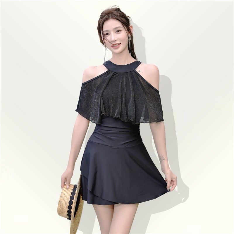 高级感泳衣女2024新款时尚连体微E胖遮肉显瘦女士保守气质风泳装