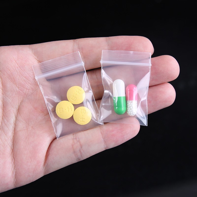 爆赞!小号自封袋密封口袋药分装加厚迷你塑料珠宝首饰透明可爱食