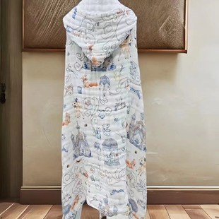 【贝安悦斗篷浴巾】婴童纱布洗澡斗篷浴巾