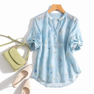 小碎花印花优Z雅气质衬衫 文艺女 可挽袖 剪裁满分 衣橱门面担当