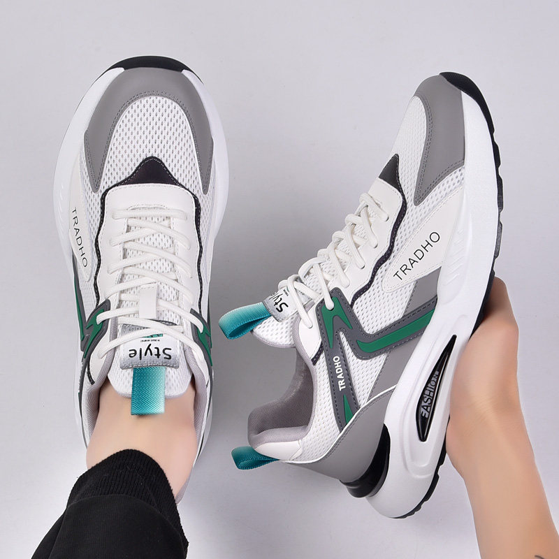 男鞋春季透气网面防臭百搭休闲鞋男士薄款轻便软底减震运动鞋子潮