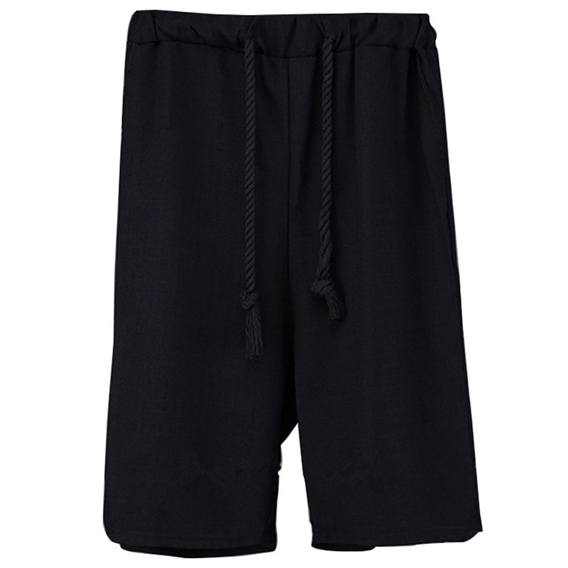 男式时尚休闲个性七分阔脚低档裤沙滩裤夜店加大码