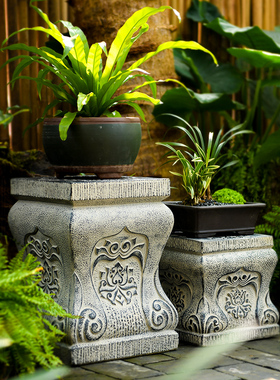 户外庭院花园布置民宿景观花盆架仿石别墅院子装饰造景落地大摆件