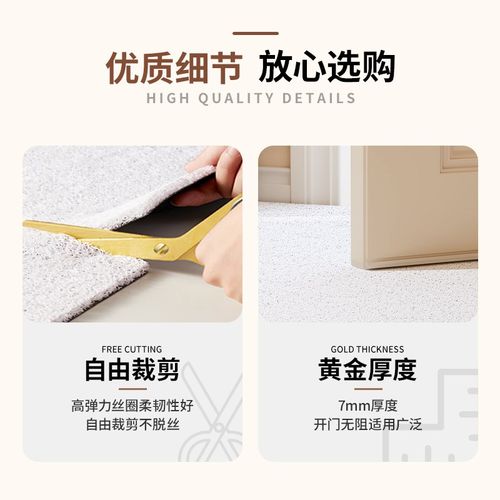 奶油风入户地垫裁剪丝圈垫大门客厅家用脚垫子防滑地毯加厚定制