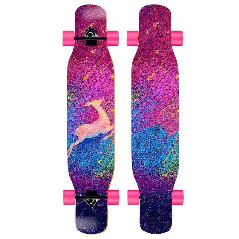 长板滑板女生初学者喵板成年男生青少年大舞板儿童四轮滑板