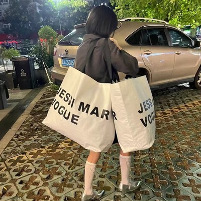 服装店手提袋高级感广告展会编织手提袋定制印刷logo显眼包购物袋