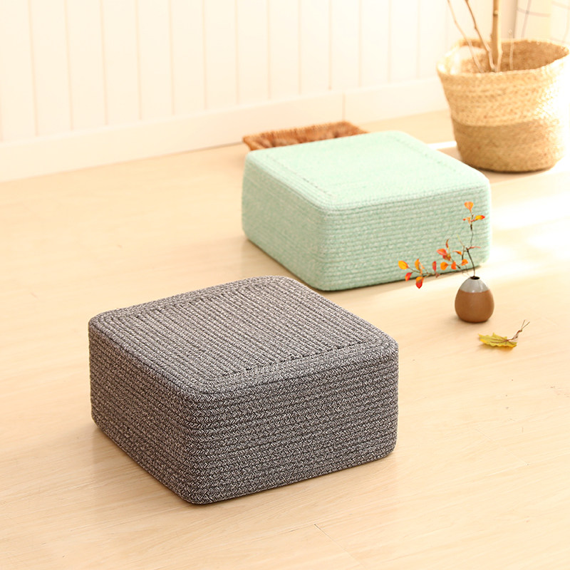 蒲团坐垫加厚地板榻榻米方形棉线矮凳子坐墩客厅阳台飘窗茶几坐凳,居家布艺,蒲团,淘宝优惠券,粉丝福利购,淘宝优惠卷
