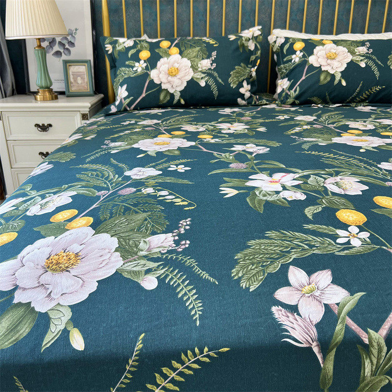 田园风大花全棉老粗布床单单件加厚三件套不起球大炕单深色大花款,床上用品,床单,淘宝优惠券,粉丝福利购,淘宝优惠卷