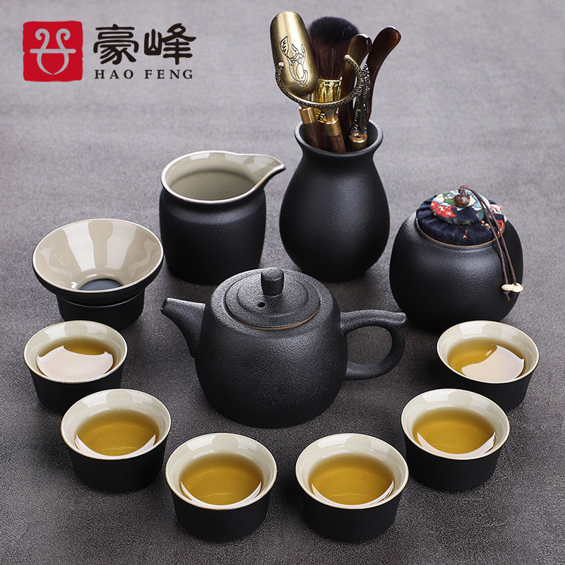 豪峰黑陶整套功夫茶具茶杯茶x壶泡茶小套现代简约家用客厅办公会