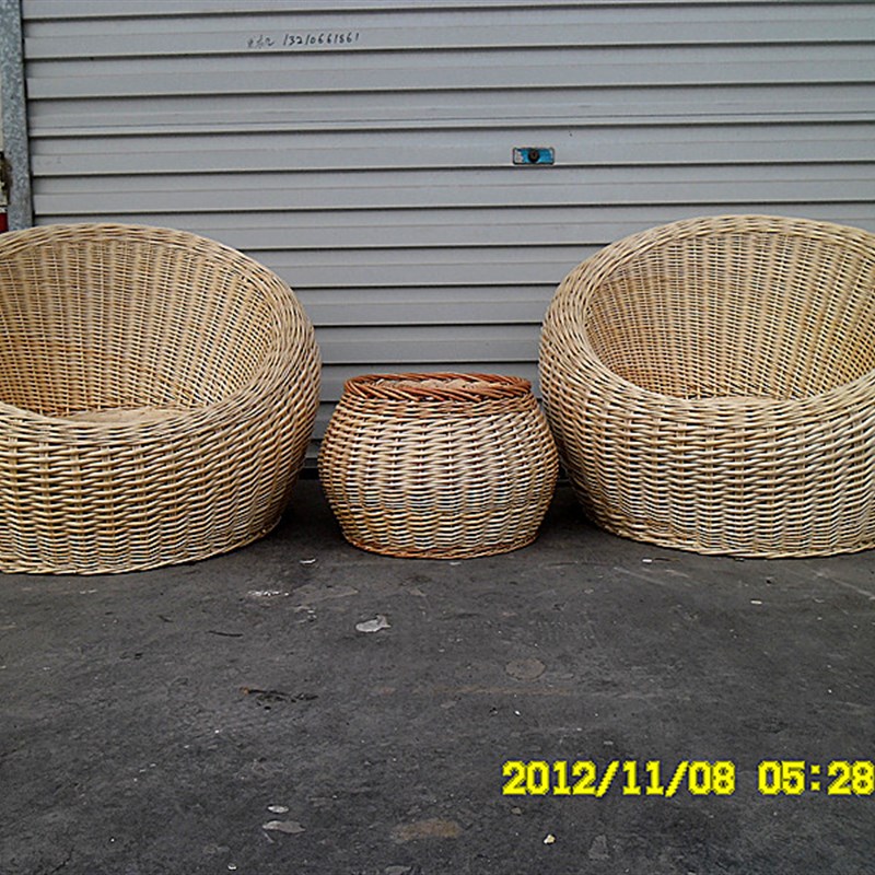 住宅家具 藤编单人沙发柳编创意藤椅藤编藤家具阳台休闲椅茶几三