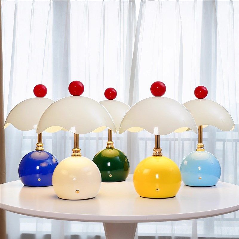 蛋壳台灯卧室床头柜灯高级感2025新款轻奢氛围礼物充电W可携式小