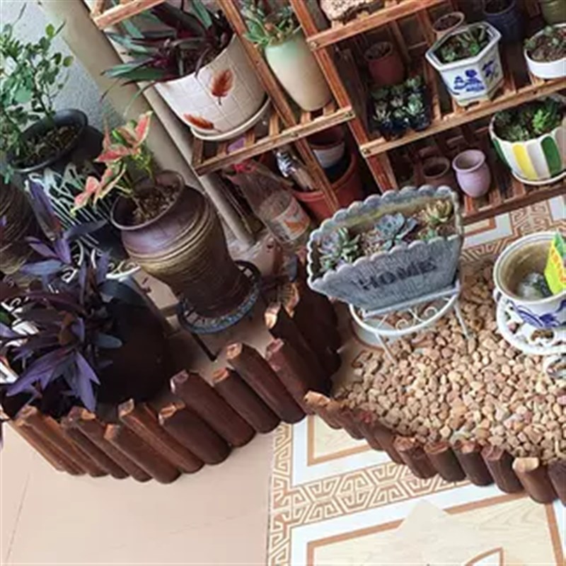 防腐木栅栏花园围栏户外庭院花坛插地小篱笆室外装饰木桩围墙护栏