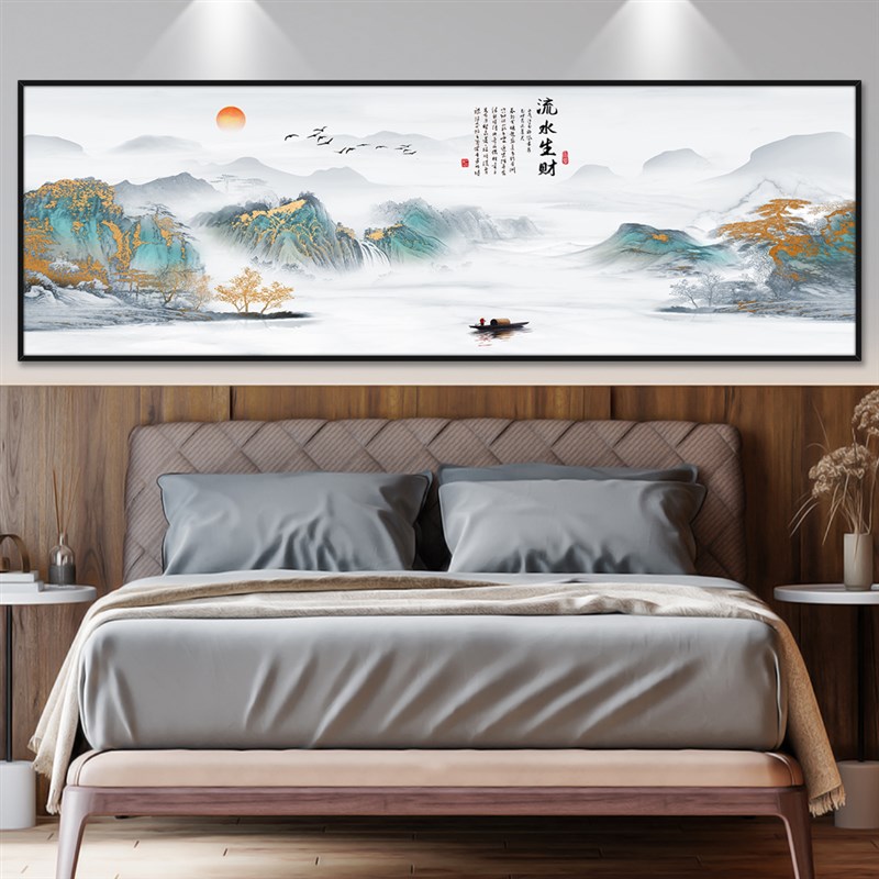 卧室床头装饰画自粘墙画客厅沙发现代简约背景墙壁画贴纸挂画墙贴图片
