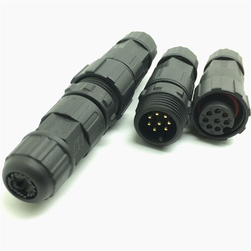 LLT利路通M16-8芯公母对接防水连接器 IP68出口认证产品防水接头