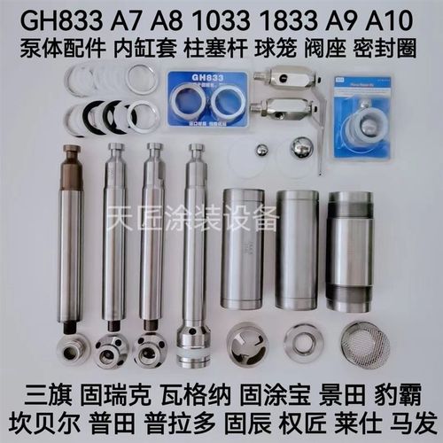 833/1033A7A8喷涂机泵体总成大球笼柱塞杆缸套合金片密封圈维修包