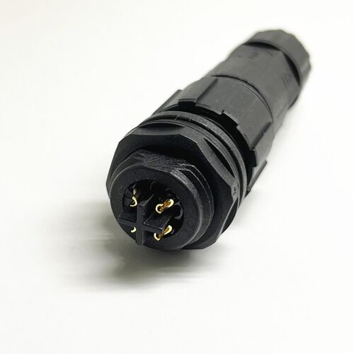 LLT利路通M16-4芯后装公针面板螺帽锁紧防水连接器传感器防水插头