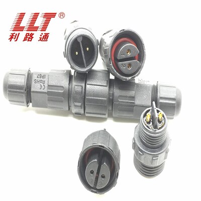 深圳LLT利路通M16-2芯公母对接传感器仪器仪表防水连接器 IP68 UL
