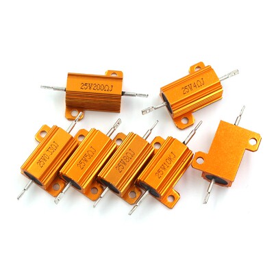 黄金铝壳大功率电阻器RX24-25W 1 2 3 5 10 20 50 100 R欧10K 1K