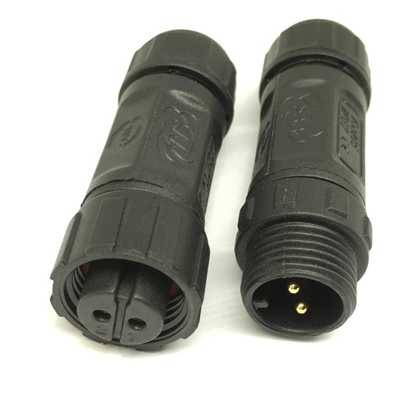 LLT利路通M12-3公母对接防水连接器焊接线可注塑M12防水连接线