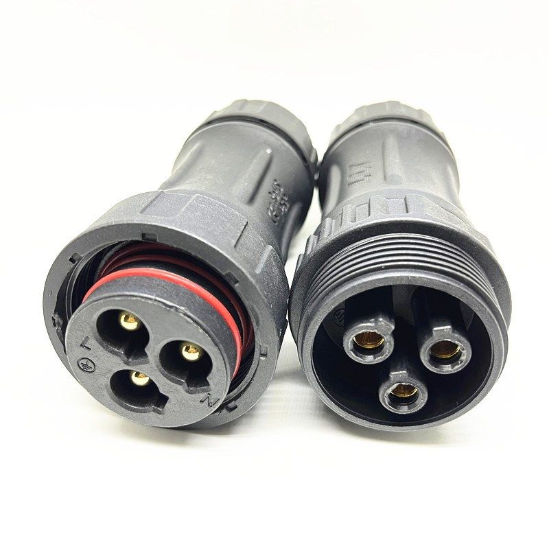 大功率连接器80A大电流防水连接器M45-3芯公母对接螺丝锁线插头