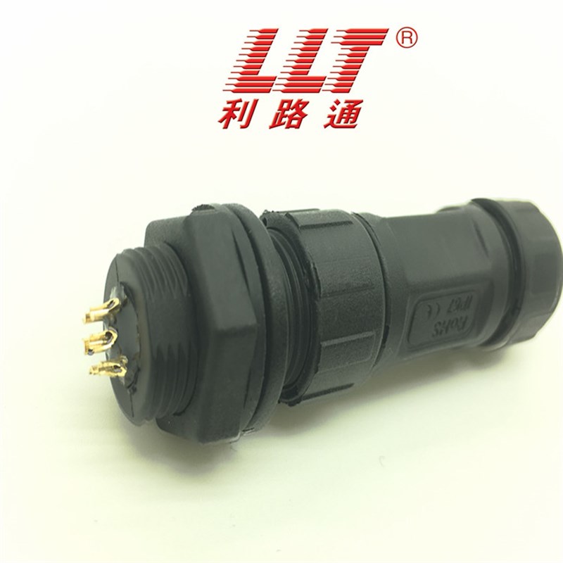 LLT利路通M12-6后装公针线对板防水连接器传感器接头螺纹焊线