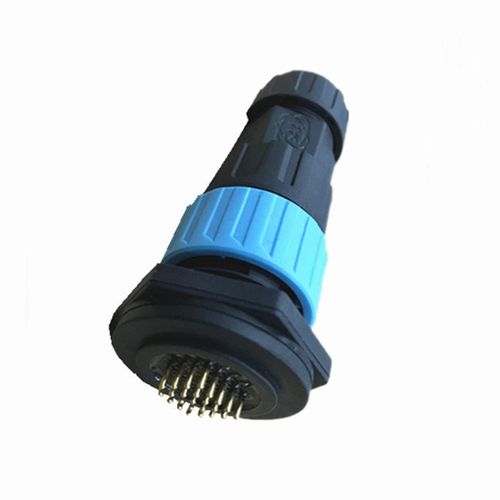 LLT利路通M29-24芯公针面板后装焊线自锁式防水连接器UL插头插座