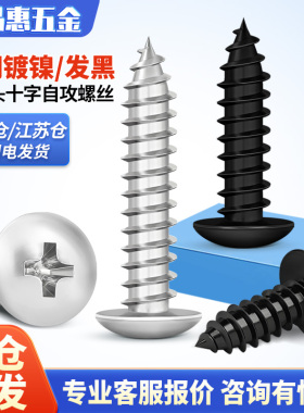 黑色大扁头自攻螺丝碳钢发黑扁圆头伞型镀镍自攻螺钉M3M3.5M4M5