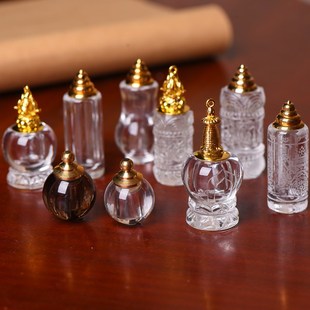 天然白水晶舍利子瓶塔吊坠空心朱砂瓶挂件可打开男女挂坠礼物