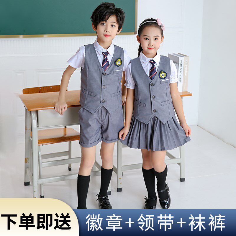 幼儿园新款英伦风园服小学生韩版夏季校服套装男女U儿童毕业班服