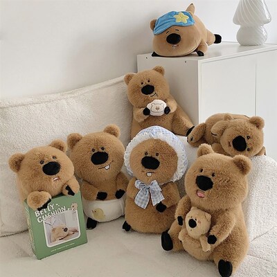 可爱戴头巾的扣可酱玩r偶毛绒玩具抱睡娃娃布娃娃沙发床头抱枕