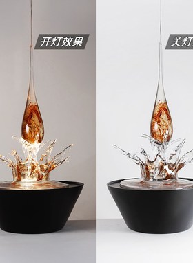 售楼处酒店大堂水滴浪花雕塑定制吊饰艺术装置装饰品大型落地摆件