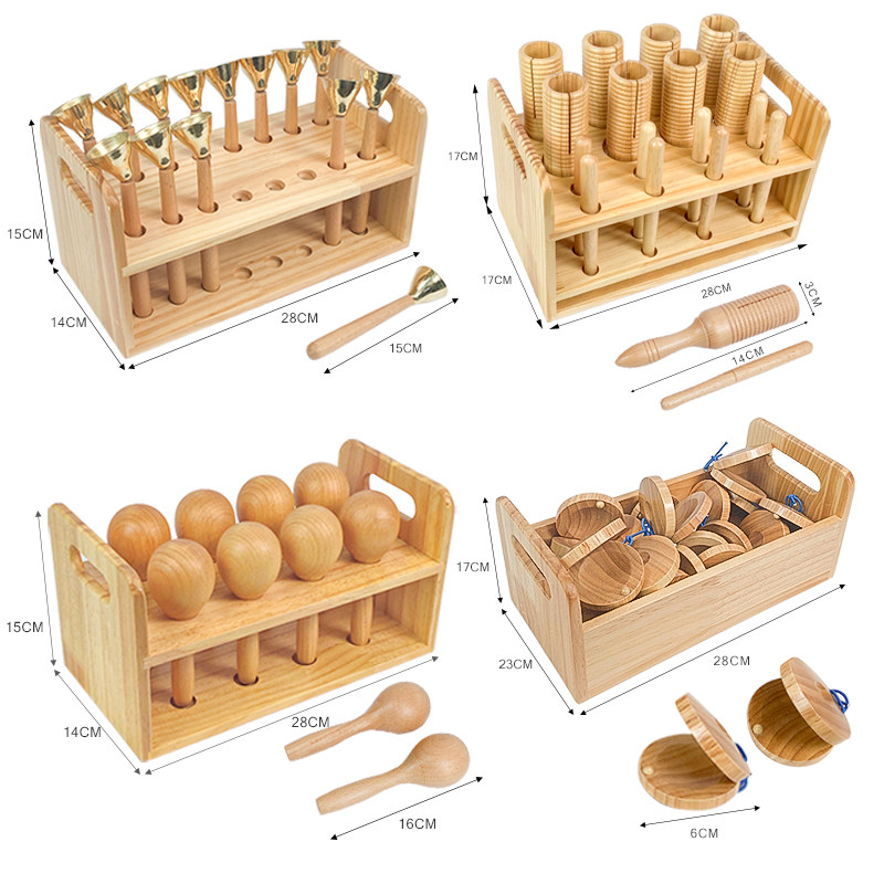 奥尔夫打击乐器音乐教室组合碰铃鼓响板摇M铃双响筒沙锤木盒收纳